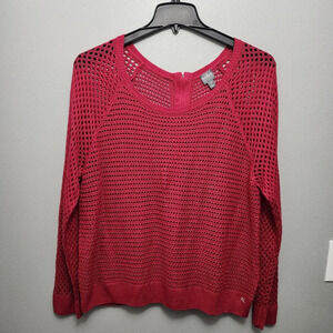 Soho women's blouse top size XL red mesh sweater new without tags